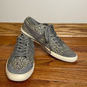 GOLA Olive Green Liberty Art Fabrics Sz 7 Women's Colorful Sneakers Art To Wear